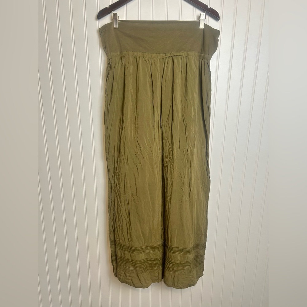 Anthropologie Olive Strapless Wide-Leg Jumpsuit